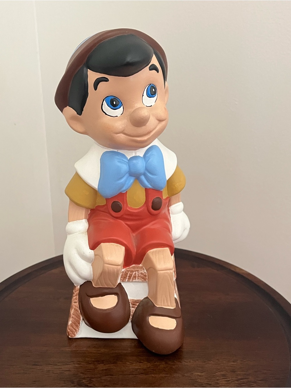 Vintage 1980’s Pinocchio Ceramic Figurine Hand Painted 10.5”